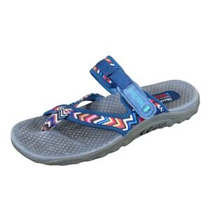 Skechers Reggae Zig Swag Womens Strappy Sandals Size 9 Hiking Navy Multicolor